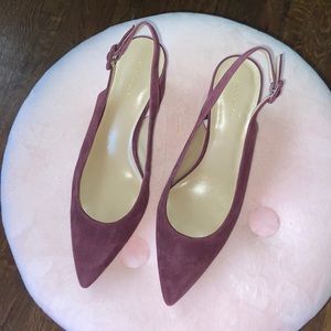 Brielle Suede Block Heel Slingback Pumps•9